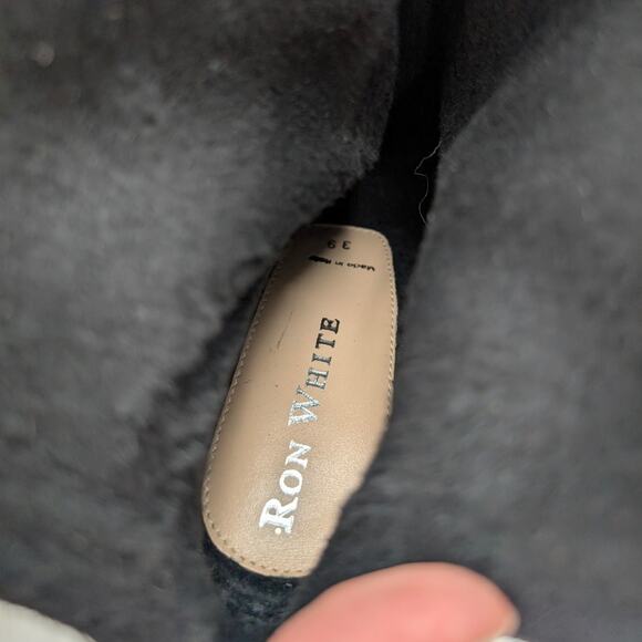 Ron White Odelia Suede Weatherproof Heel Bootie Women's Black Size US8.5 EU39 - Picture 7 of 11